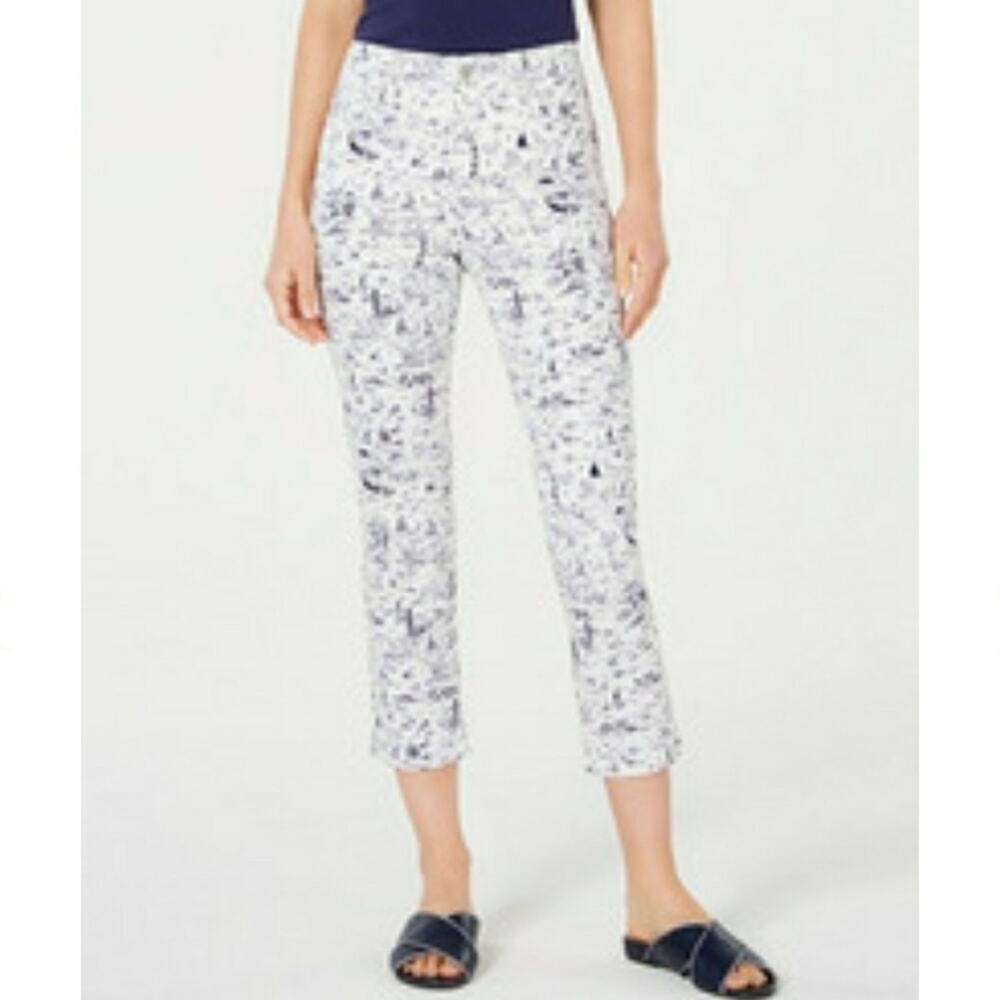 Charter Club Bristol Capri Nautical Beach Coastal Themed Print 4 Petite NEW